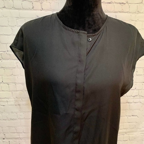𝅺APT. 9 Black Short Sleeve Shell Blouse Ladies Small - Picture 3 of 4